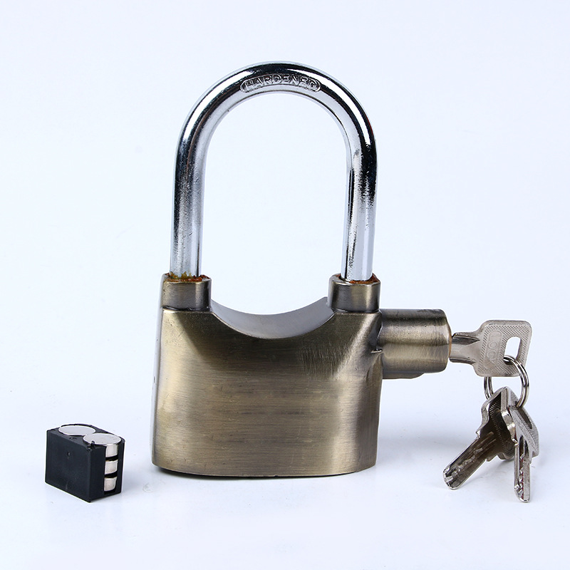70mm Aluminum Alloy Hanging Alarm Lock Black Door Lock Padlock Bicycle Anti-Theft Lock for Motorcycles Warehouse Alarm Lock