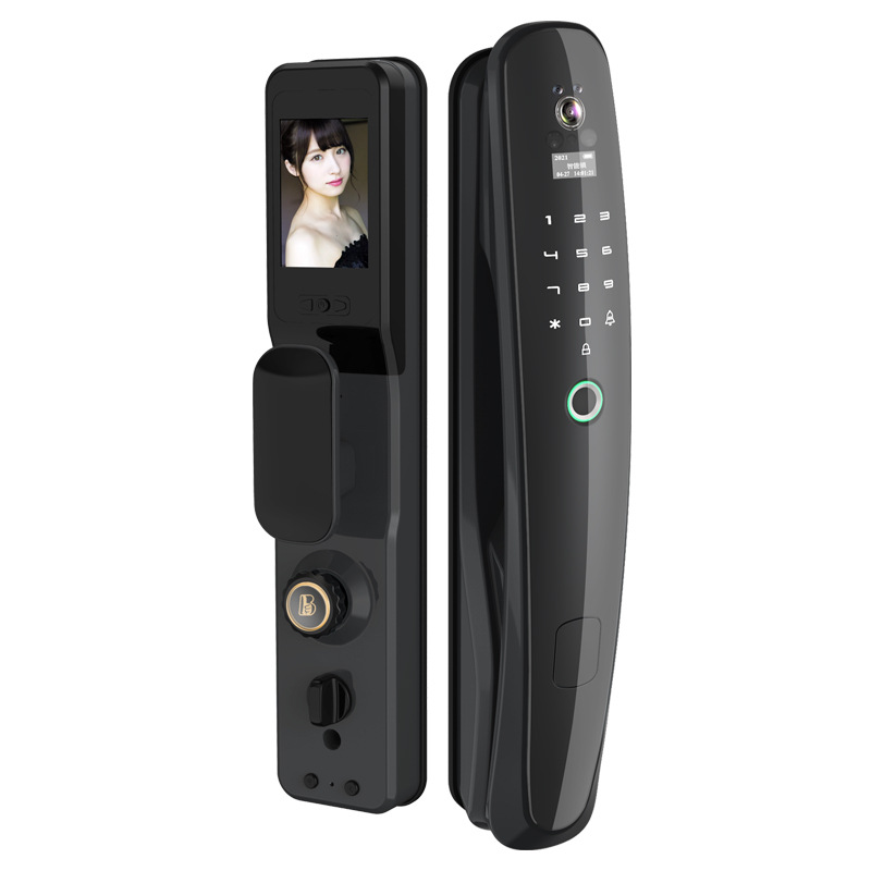 3D Face Recognition Automatic Fingerprint Lock Home Security Door Smart Lock with Surveillance Camera Electronic Lock Wholesale
