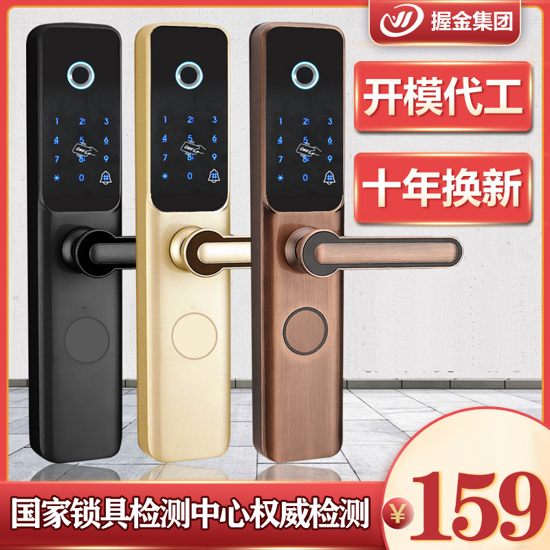 Holding Jinjituan Wholesale Household Anti-Theft Door Office Door Electronic Lock Fingerprint Lock Password Lock Smart Lock Fingerprint Lock