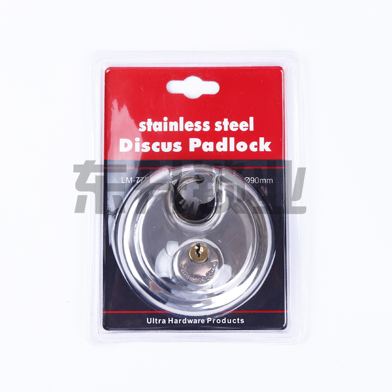 Round Padlock Security Lock round Lock Warehouse Padlock Straight Padlock Doors and Windows Stainless Steel Steering Lock