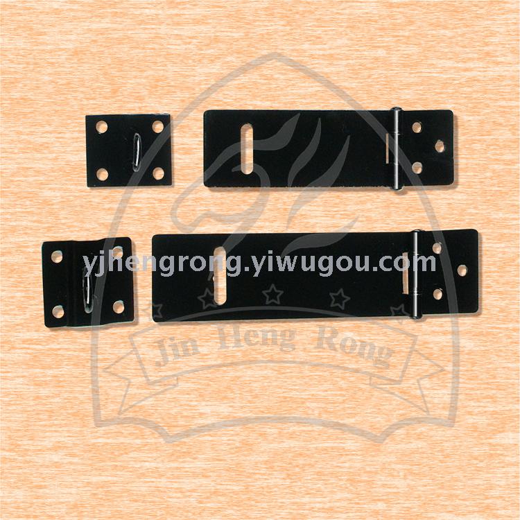 Black paint lock plate South American iron Black plastic galvanized iron lock plate door clasp door tie