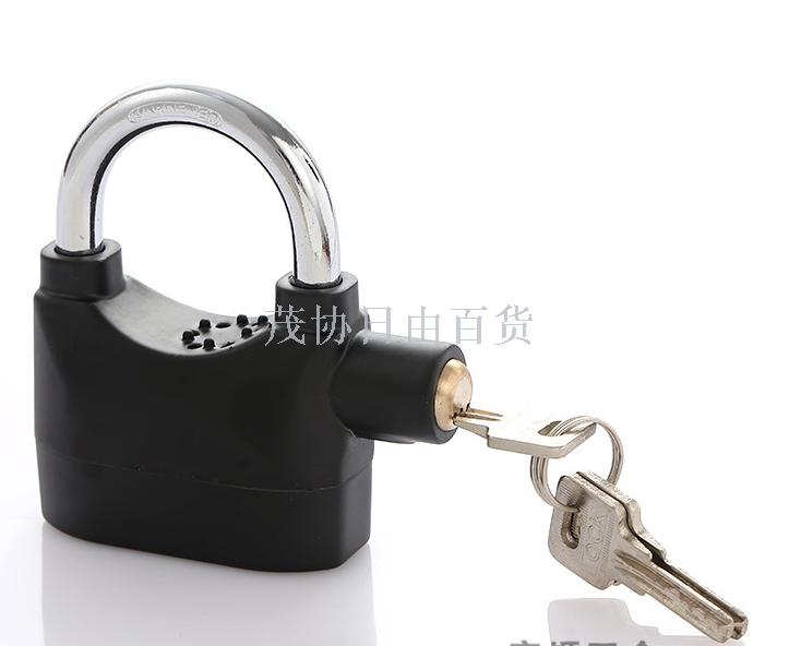 Black aluminum alloy alarm lock door and window padlock bicycle and motorcycle anti-theft lock