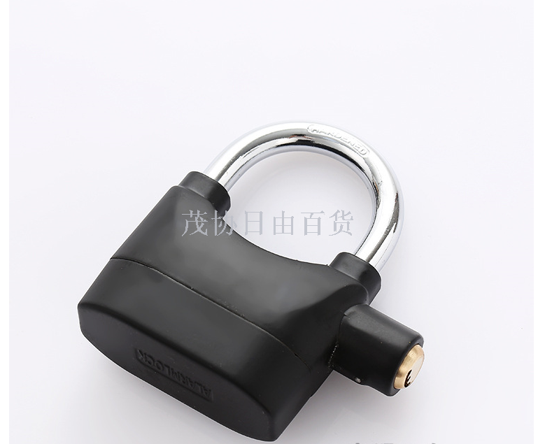 Black aluminum alloy alarm lock door and window padlock bicycle and motorcycle anti-theft lock