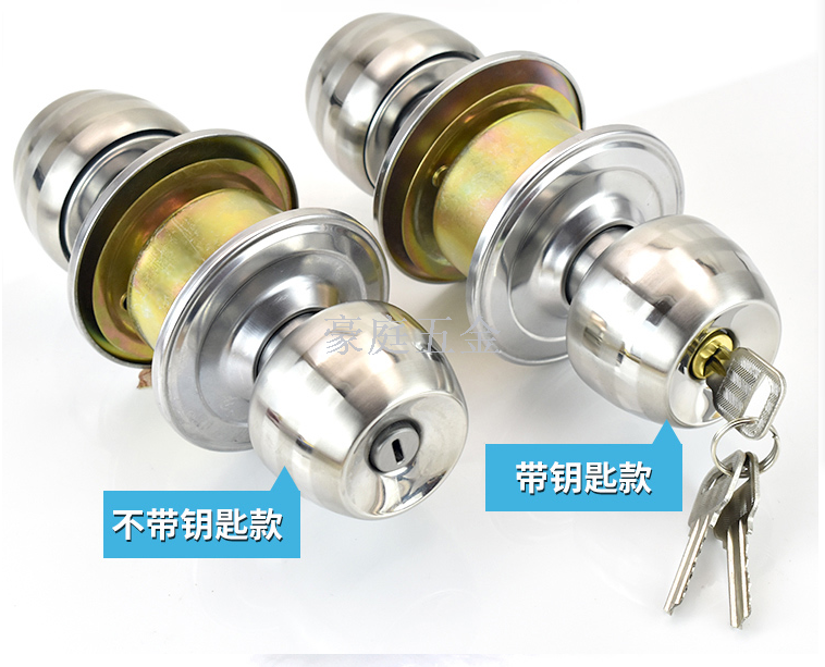 Spherical Lock Door Lock with Knobs Indoor Bedroom Door Lock Stainless Steel Ball Bathroom Lock round Lock Cylinder Door Lock with Knobs