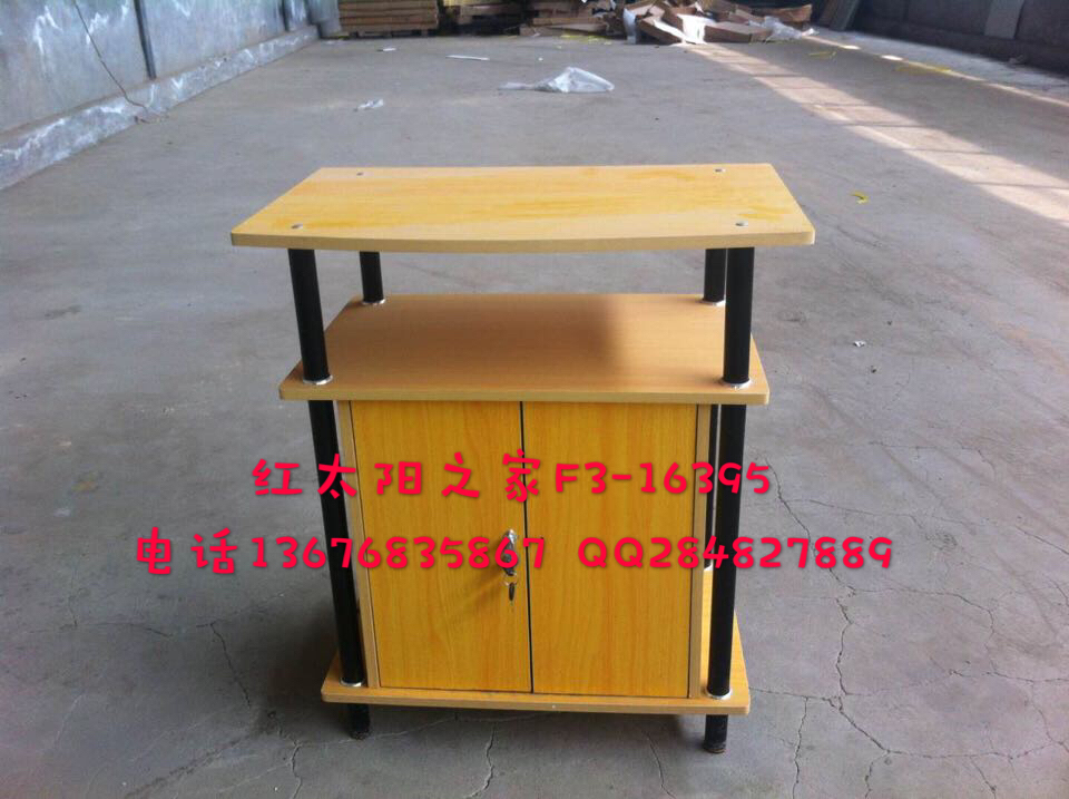 V-07 two layer wooden door lock with TV rack, lockers, kitchen cupboard.
