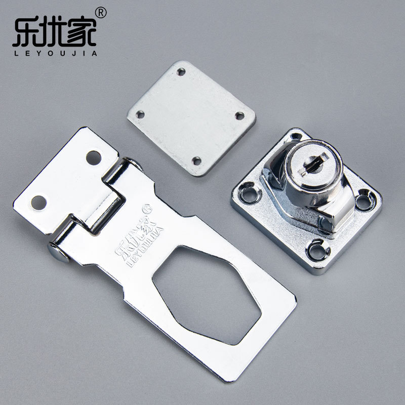 Leyoujia Lock Hasp 90 Degrees Punch-Free Zinc Alloy Buckle Drawer Lock Open Cabinet Door Lock Wardrobe Lock Wholesale