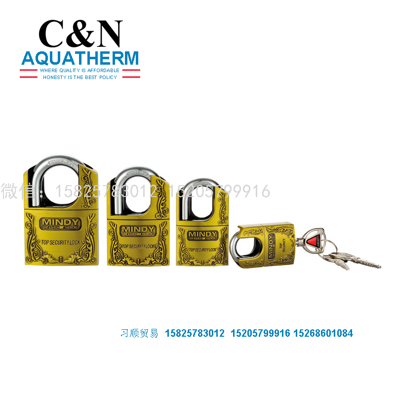 Lock Padlock Stainless Steel Padlock Waterproof Anti-Theft Padlock Door Lock Head Outdoor Padlock