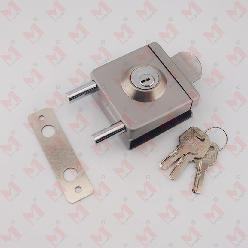 Stainless Steel Glass Door Lock Latch Lock Column Type Glass Lock Central Door Lock Square Type Outer Single Lock