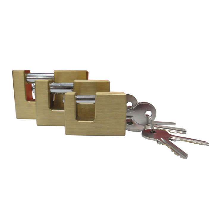 Rectangle brass padlock (90MM) square lock blade locking the front door locks