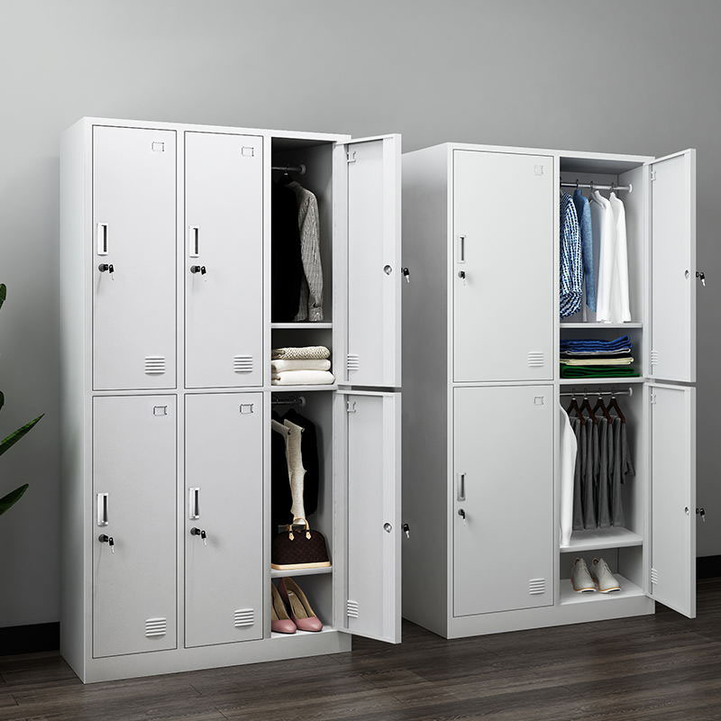Staff Wardrobe Gym Locker Bathroom Store Cabinet Multi-Door Shoe Cabinet with Lock Staff Dormitory Iron Cabinet