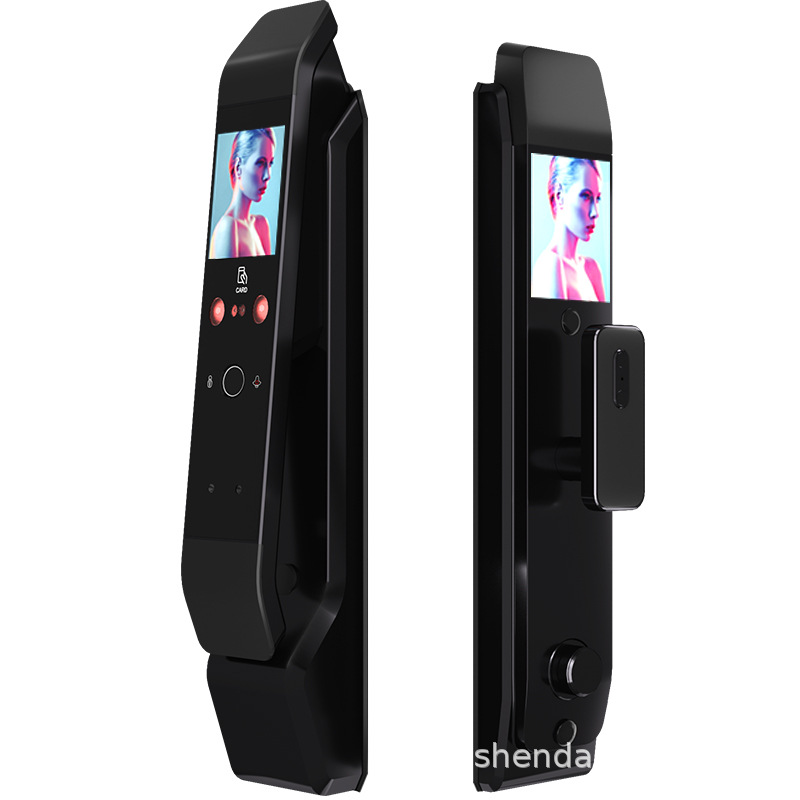 Dual Screen Automatic Peephole Viewer Home Double Open Villa Anti-Theft Timber Door Lock Face Recognition Smart Lock Fingerprint Lock