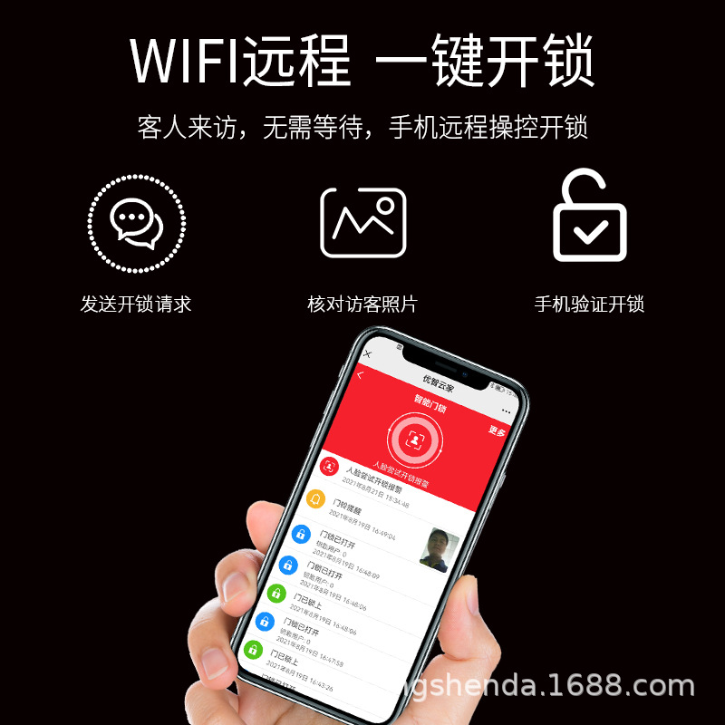 Dual Screen Automatic Peephole Viewer Home Double Open Villa Anti-Theft Timber Door Lock Face Recognition Smart Lock Fingerprint Lock