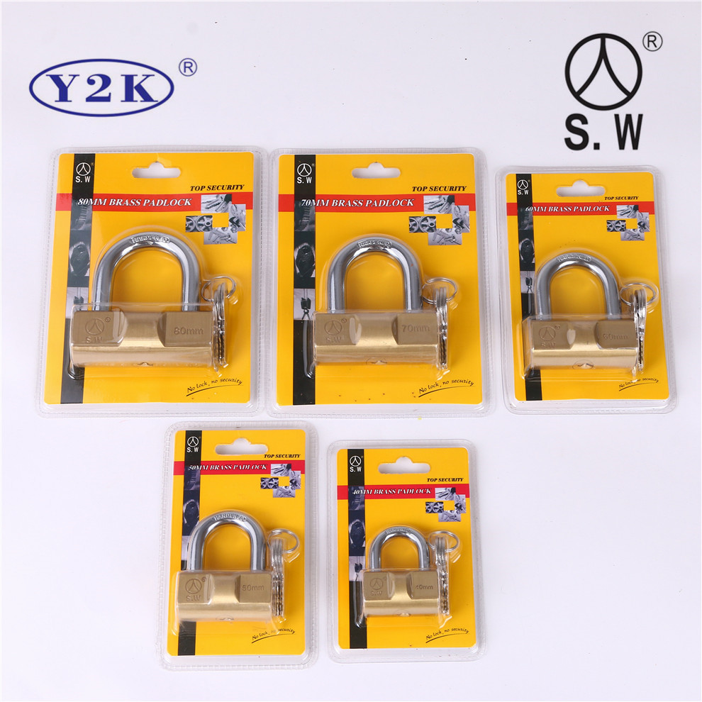 Double Bubble Copper Hammer Lock Copper Body Copper Key Universal Padlock Door Lock Cabinet Copper Lock Household Warehouse Small Lock