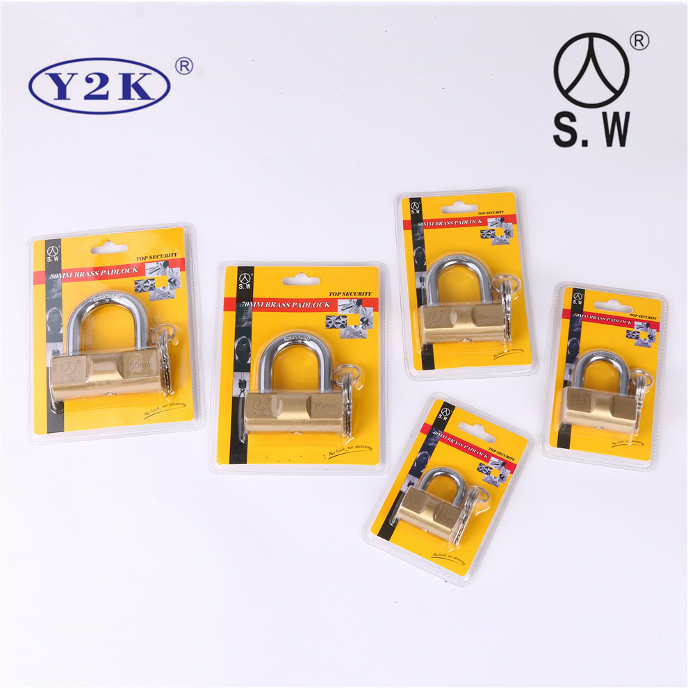 Double Bubble Copper Hammer Lock Copper Body Copper Key Universal Padlock Door Lock Cabinet Copper Lock Household Warehouse Small Lock