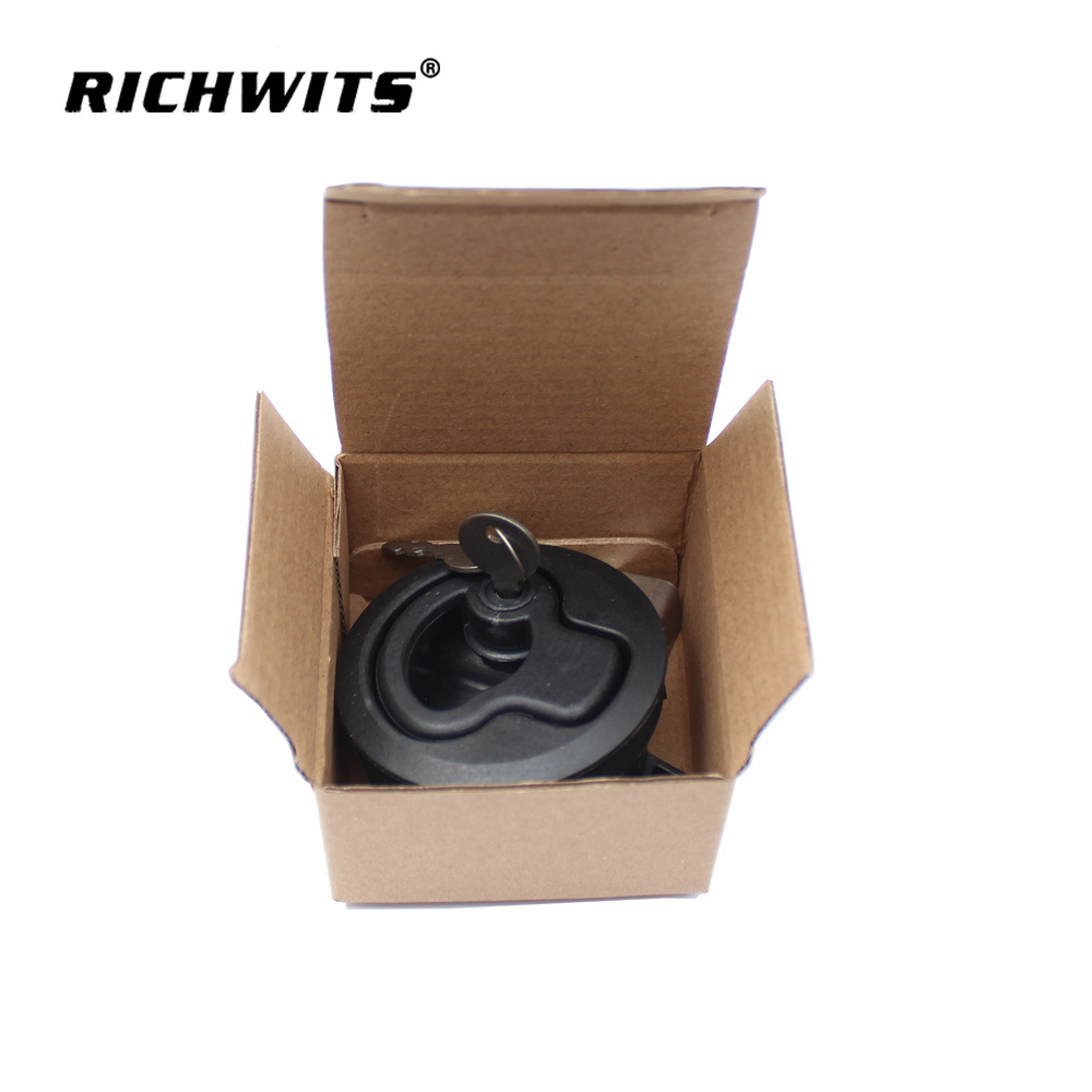Yacht RV Toilet Door Lock Marine Deck Lock Floor Shackle Embedded Plastic Black Lock round Lock