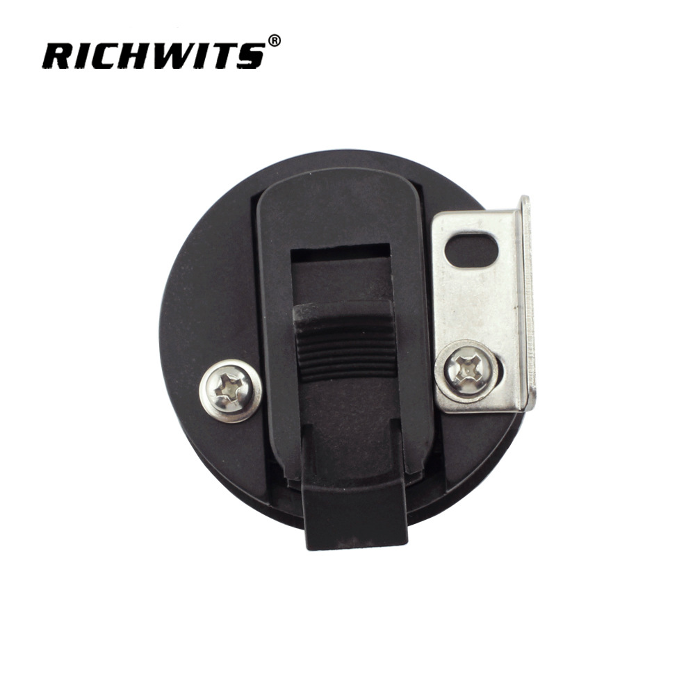Yacht RV Toilet Door Lock Marine Deck Lock Floor Shackle Embedded Plastic Black Lock round Lock