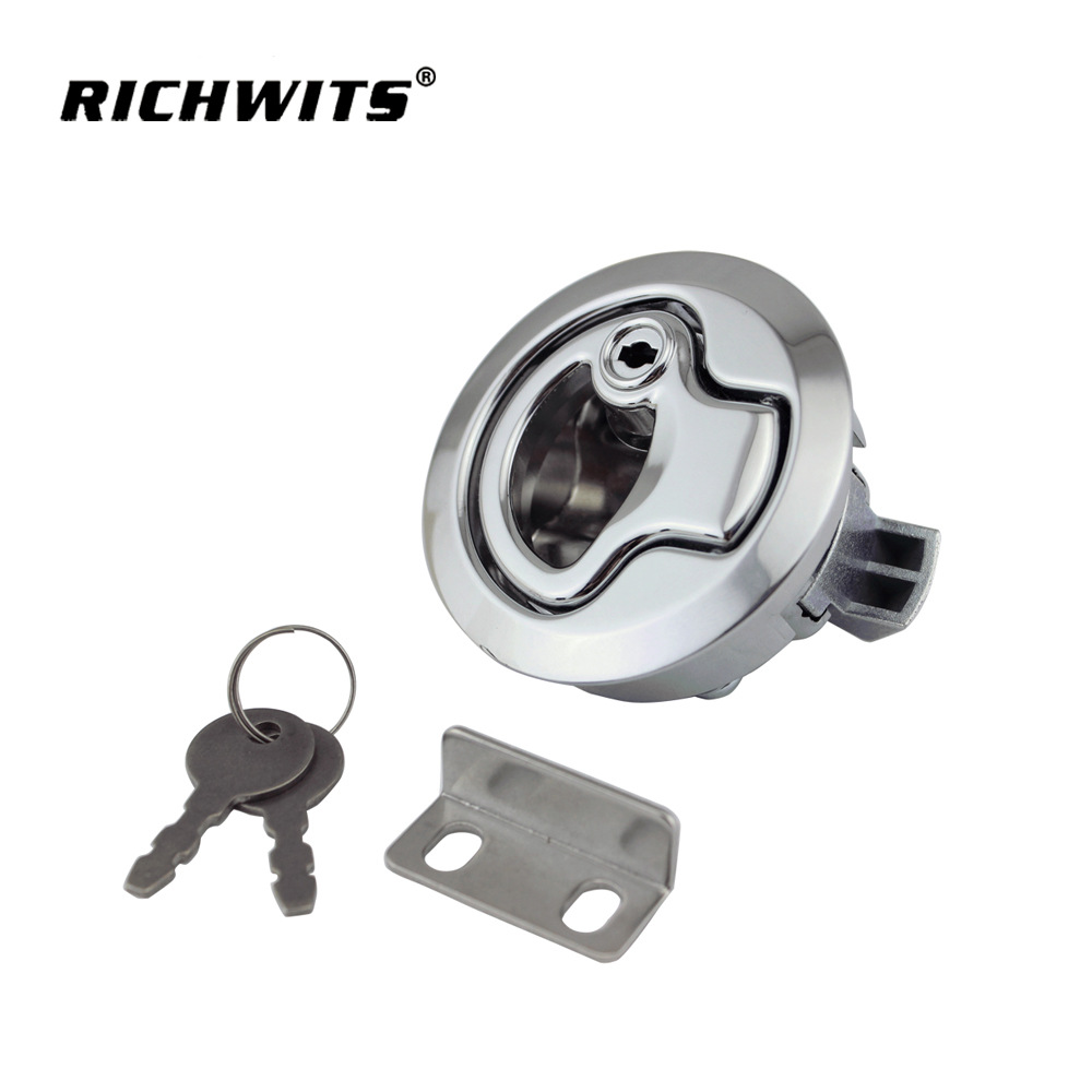 Hot Selling PushType Flat Cabinet Door Lock RV Modified round Lock Cylindrical Lock Zinc Alloy round Head Lock
