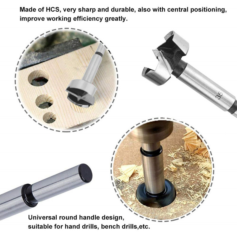 Cross-Border Tapper Woodworking Flat Wing Drill Bit Reamer round Desktop Wood Board Puncher Tool Door Lock Hinge Drill