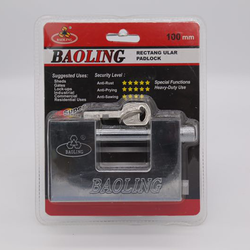 Rectangular padlock lock household old anti - theft door lock open padlock door anti - pry