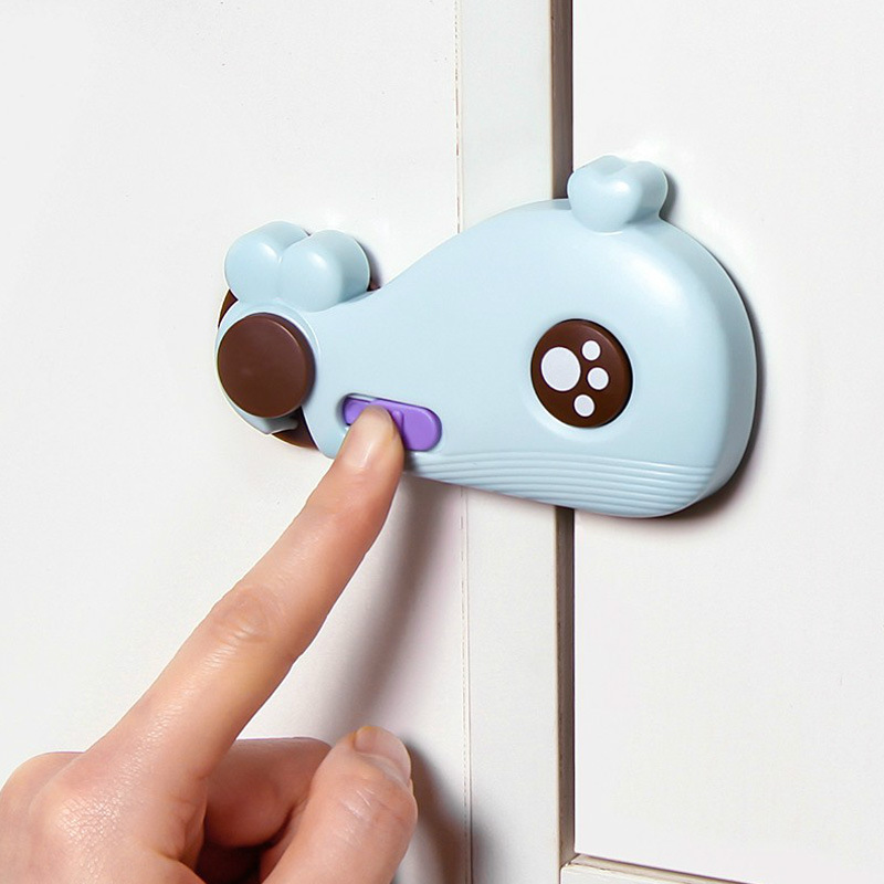 Multi-Function Lock Lock Clip Hand Baby Anti-Child Safety Lock Protection Safety Drawer Lock Anti-Safety Cabinet Door Whale Buckle