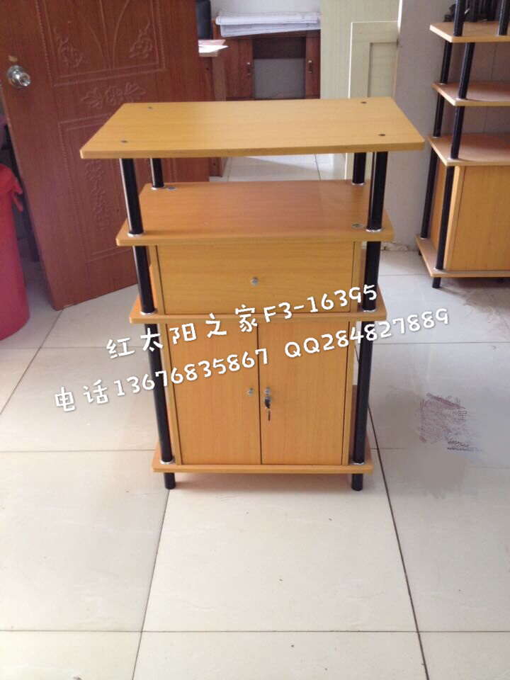 V-072 two layer wooden door lock with TV rack, lockers, kitchen cupboard.
