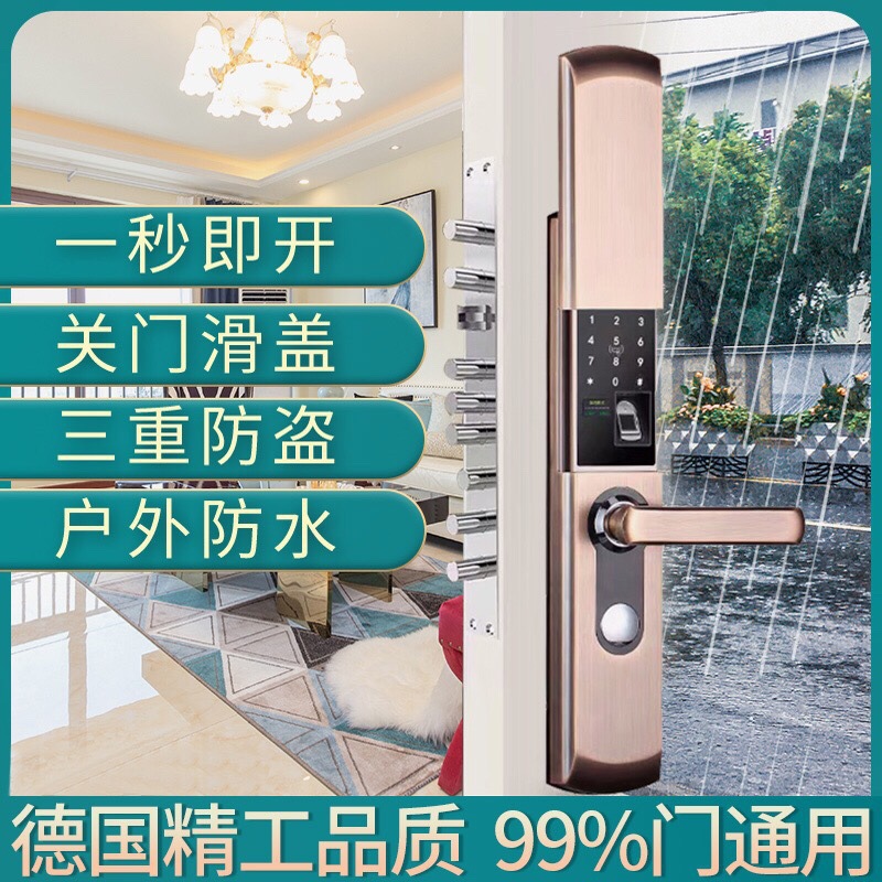 Fingerprint Lock Household Anti-Theft Door Password Lock Automatic Slide Bed &amp; Breakfast Apartment Smart Home Electronic Lock