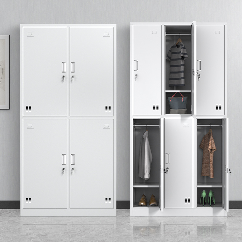 Steel Wardrobe Employee Cabinet Six-Door Bathroom Locker Iron Cabinet with Lock Factory Shoe Cabinet Dormitory Changing Wardrobe