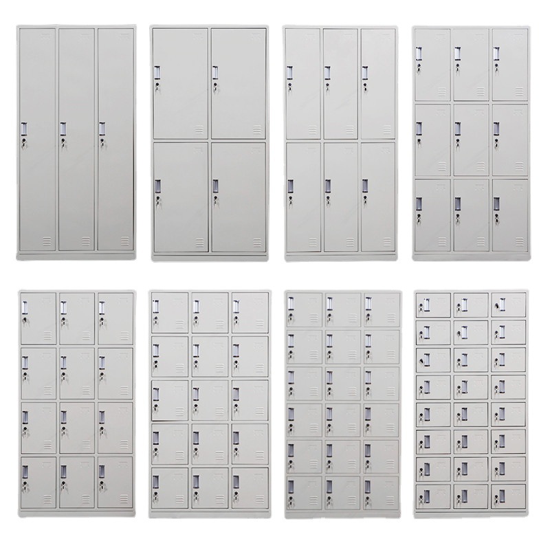 Steel Wardrobe Employee Cabinet Six-Door Bathroom Locker Iron Cabinet with Lock Factory Shoe Cabinet Dormitory Changing Wardrobe