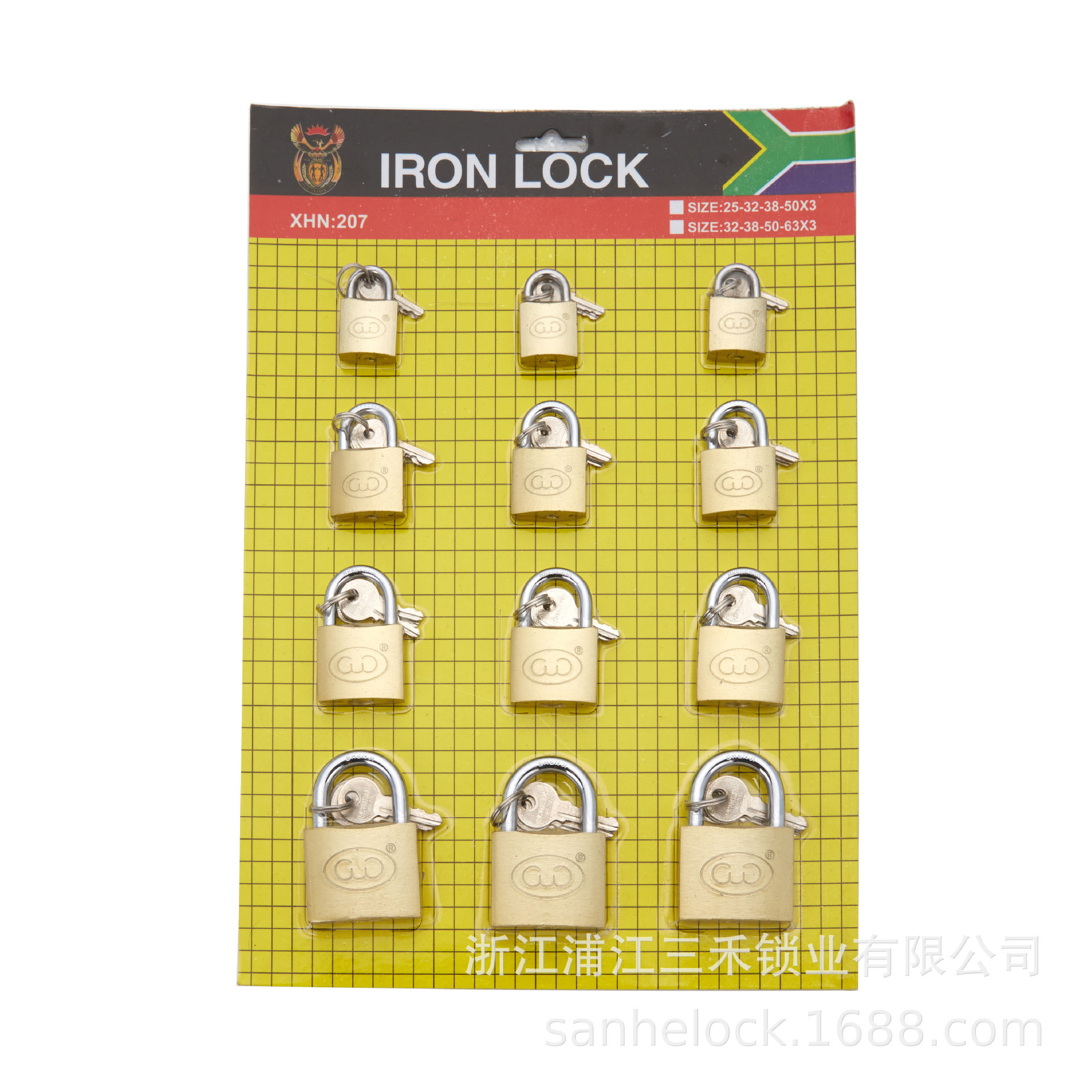 Retro Copper-like Colorful Sanding Copper Lock One-Word Combination Suction Card Padlock Door Cabinet Multi-Specification Household Padlock