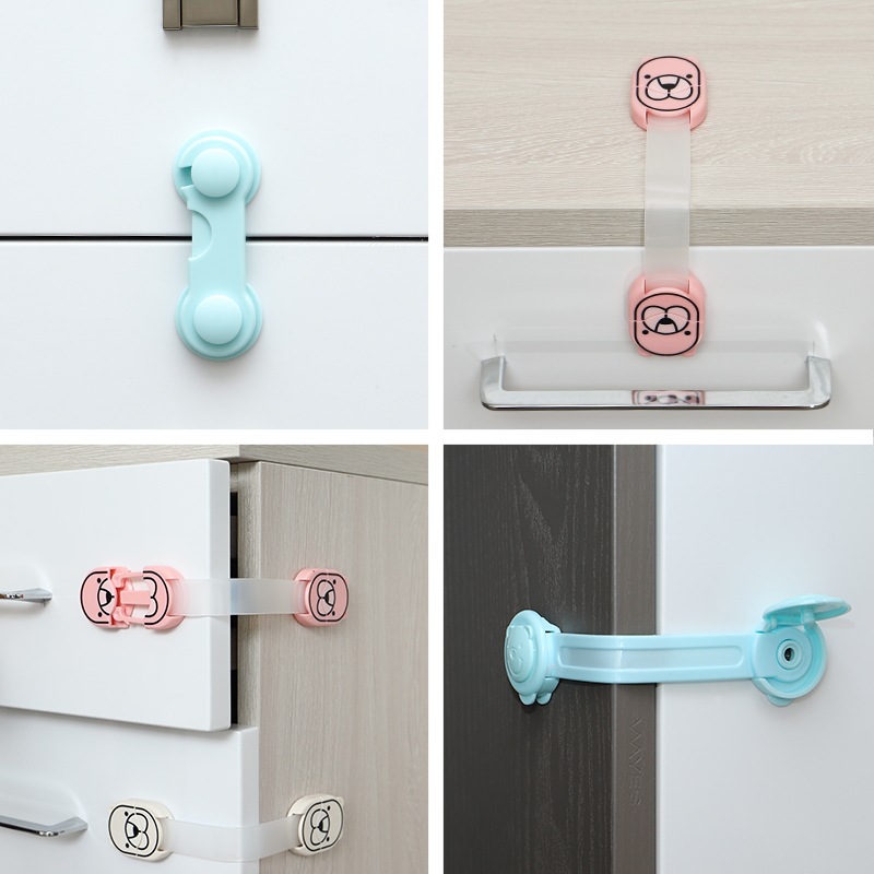 Cabinet Bucket Children&#039;s Safety Lock Baby Protection Baby Drawer Lock Wardrobe Door Door Anti-Opening Clip Refrigerator Water Dispenser