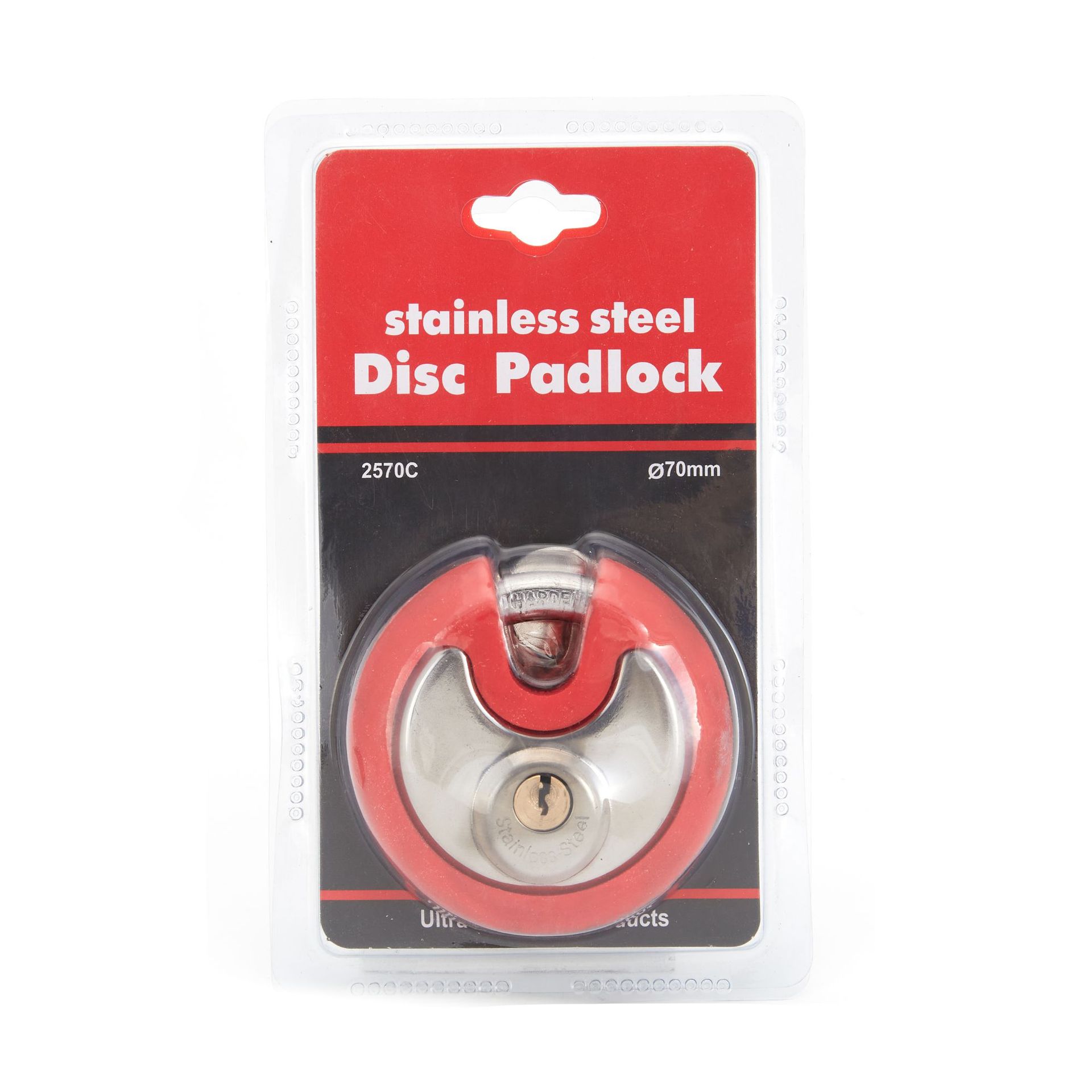 Round Cake Padlock Copper Core Set Plastic Ring Disc Padlock Stainless Steel round Lock Warehouse Door Lock Open Padlock Direct Wholesale