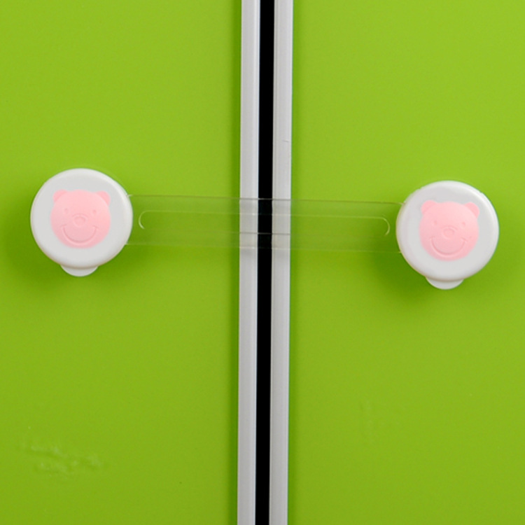 Cute Cartoon Bear Head Children&#039;s Safety Cabinet Door Lock Lengthened Cabinet Drawer Lock Baby Safety Lock Wholesale