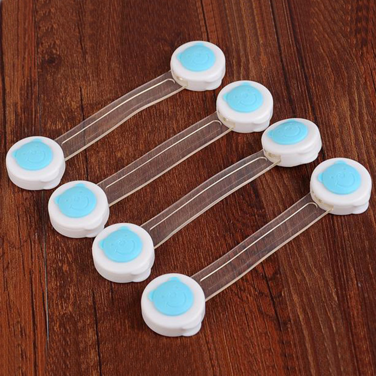 Cute Cartoon Bear Head Children&#039;s Safety Cabinet Door Lock Lengthened Cabinet Drawer Lock Baby Safety Lock Wholesale