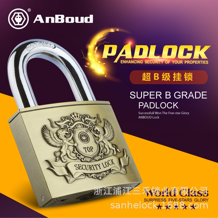 European-Style Safety Padlock Student Dormitory Bedroom Cabinet Security Lock Zinc Alloy Door Padlock in Stock