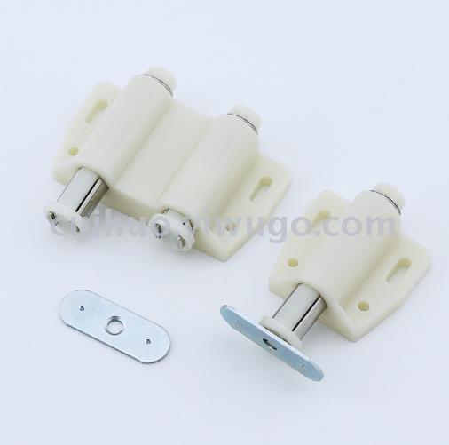 Double Door Collision Bead Rebounder Cabinet Door Suction Press Elastic Self-Bullet Device Invisible Cabinet Magnetic Touch-Free Handle Self-Locking Door