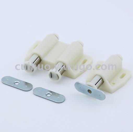 Double Door Collision Bead Rebounder Cabinet Door Suction Press Elastic Self-Bullet Device Invisible Cabinet Magnetic Touch-Free Handle Self-Locking Door
