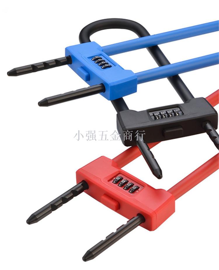 Lengthened 4-bit u-type glass door pair lock padlock u-type code padlock