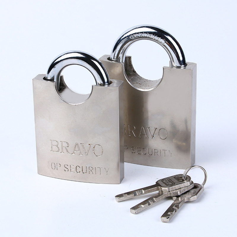 5 Manufacturers Supply Arc Bag Beam Iron Padlock Nickel Plated Anti-Rust Anti-Theft Door Lock Cabinet Lock Can Be Ordered to Open