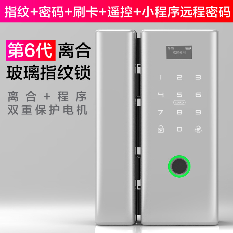 Office Double Open Glass Door Fingerprint Lock Wooden Door Bluetooth Electronic Lock Graffiti Tuya Smart Remote Password Lock