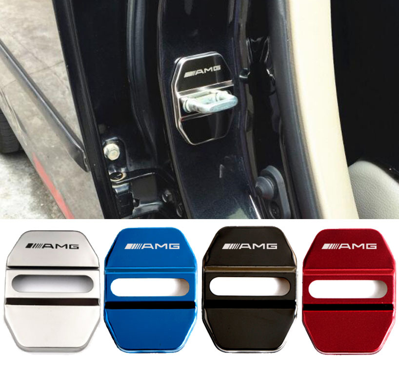 Steel Suitable for MercedesBenz Door Lock Cover EClass New C Class B Class AMG Door Lock Protective Cover Modification