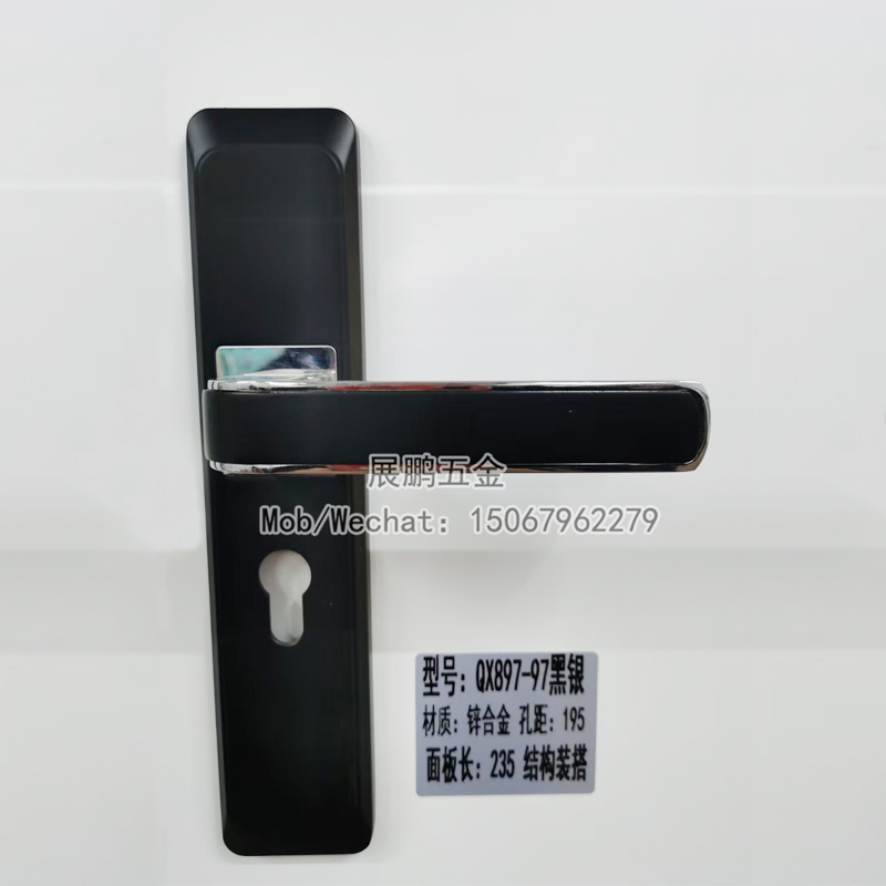 New Design Zinc Alloy Luxury Wooden Safety Mortice Door Lock Modern Black Door Handle and Lock
