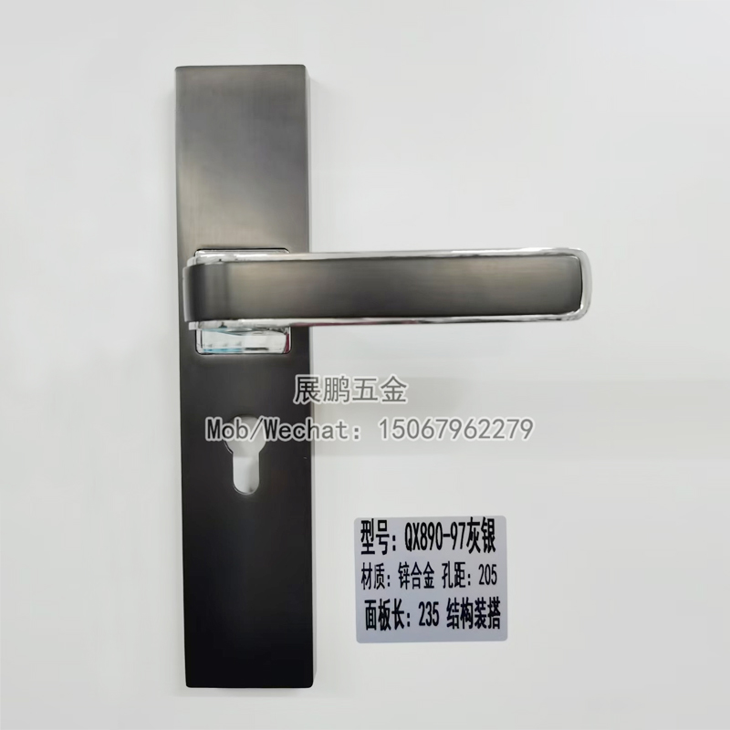 New Design Zinc Alloy Luxury Wooden Safety Mortice Door Lock Modern Black Door Handle and Lock