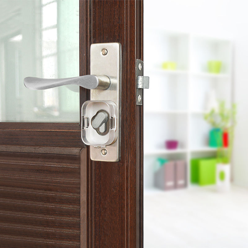 Anti-Door Anti-Lock Artifact Anti-Child Anti-Lock Cover Home Door Anti-Theft Door Baby Safety Lock Protective Cover 4 Pack