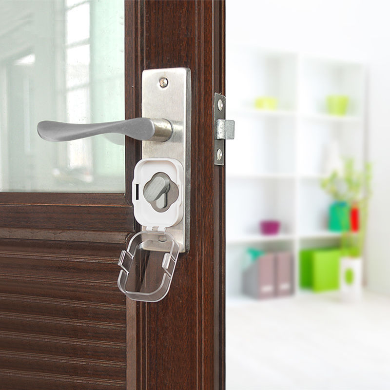 Anti-Door Anti-Lock Artifact Anti-Child Anti-Lock Cover Home Door Anti-Theft Door Baby Safety Lock Protective Cover 4 Pack
