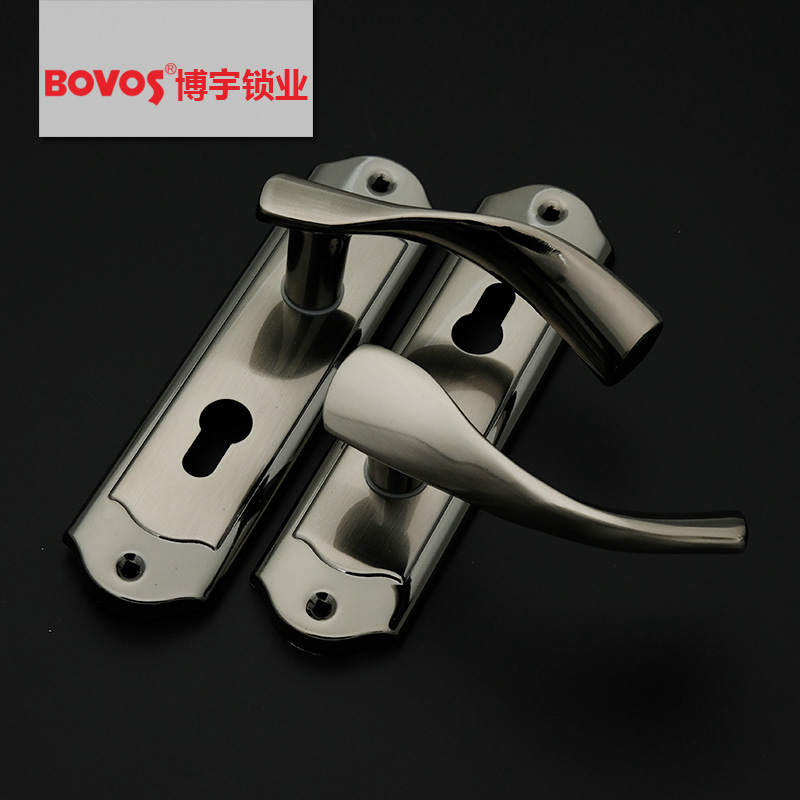 Medium iron panel aluminum handle double color black nickel wire ferro-aluminum door no. 58 lock body door