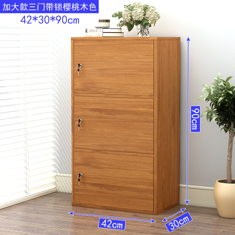 Bookcase with Lock and Door Simple Modern Free Combination Locker Storage Cabinet Bookshelf Simple Furniture Storage Cabinet