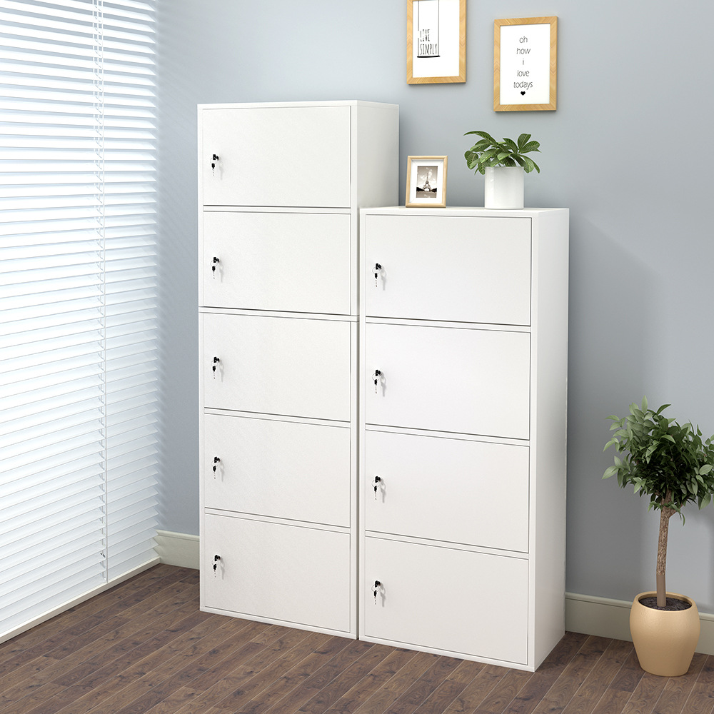 Bookcase with Lock and Door Simple Modern Free Combination Locker Storage Cabinet Bookshelf Simple Furniture Storage Cabinet
