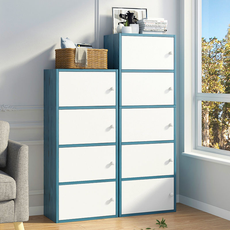Bookcase with Lock and Door Simple Modern Free Combination Locker Storage Cabinet Bookshelf Simple Furniture Storage Cabinet