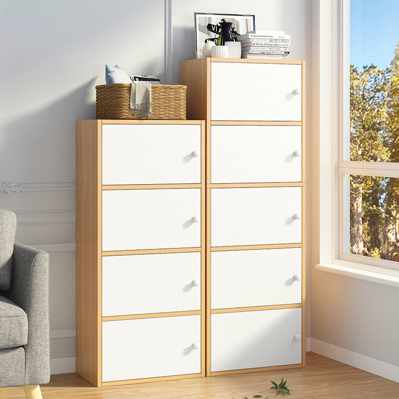 Bookcase with Lock and Door Simple Modern Free Combination Locker Storage Cabinet Bookshelf Simple Furniture Storage Cabinet