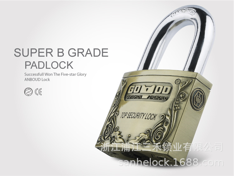 Zinc Alloy Door Lock Padlock Security Lock European-Style Padlock Lock